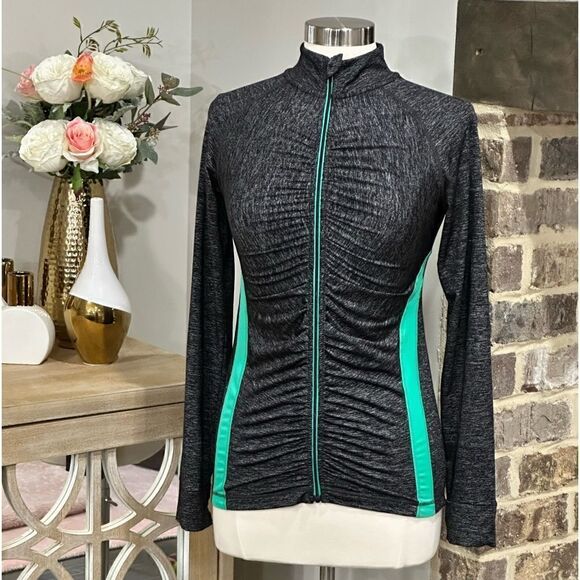 Ideology Women’s Active Space Dye Jacket in the Size Small in Black/Green Combo - Picture 8 of 11